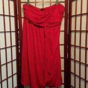 L Red sleeveless dress with decorative front tie